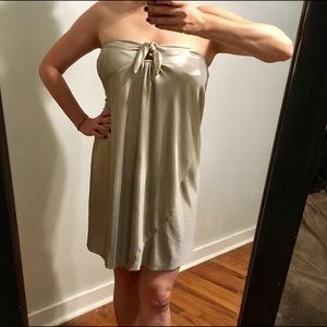 Graham & Spencer Silver Strapless Mini-Dress